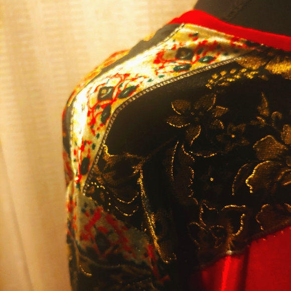 Vintage White Stag Velvety floral Christmas retro long sleeve Size XL - Picture 5 of 15